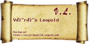 Vörös Leopold névjegykártya