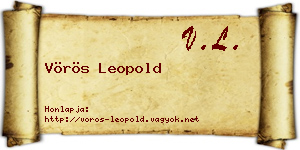 Vörös Leopold névjegykártya