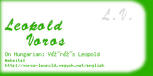 leopold voros business card